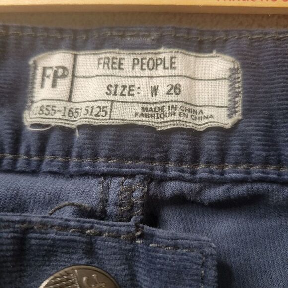 Free People Corduroy Dark Peacock Pants Size 26 - Picture 4 of 7